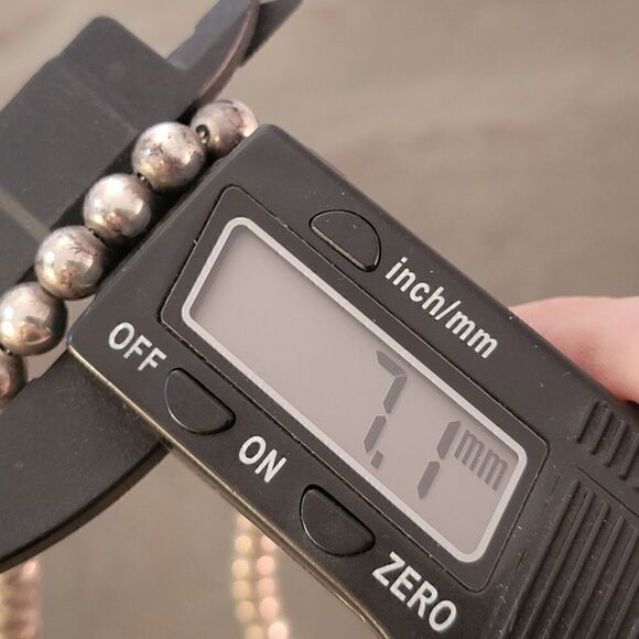 Vintage Sterling Silver Graduated Ball Bead Necklace 24" Long - Picture 8 of 8